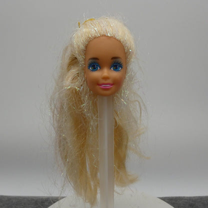 Barbie Mermaid Doll Head Only 1992 SuperStar Blonde Tinsel Hair 1434 Mattel