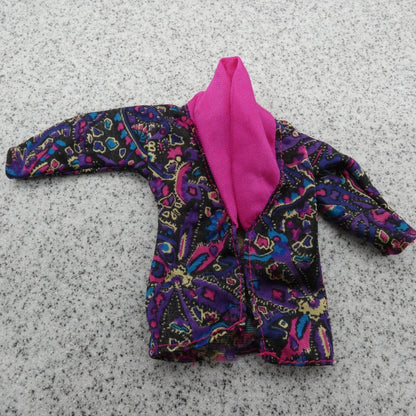 Barbie Fancy Frills Fashions Doll Jacket Top Purple Multicolor 1990 Mattel 5290