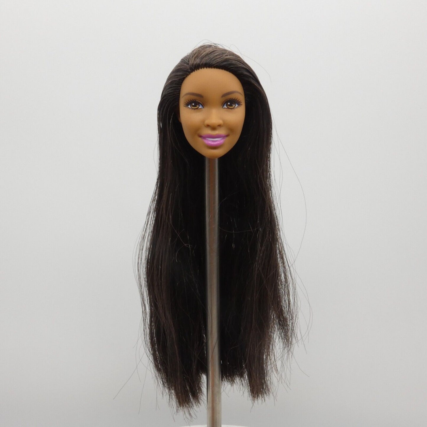 Barbie Glitter Hair Doll Head Nikki Face AA Medium Light Brown Skin 2015 CLG19