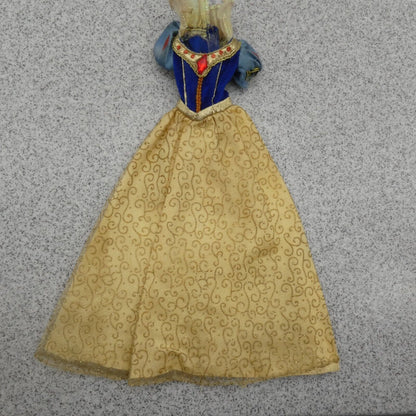 Snow White Doll Dress Princess Gown Blue Felt Bodice Gold Skirt Tulle