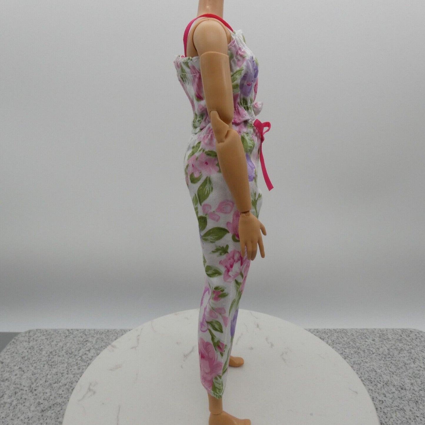 Barbie Doll Size Outfit Pink Floral Tank Top Wide Leg Pants Fit Model Muse MTM