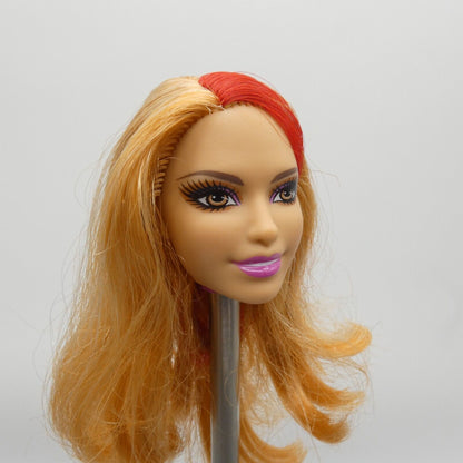 Barbie Doll Head Summer Face Fashionistas Rainbow Strawberry Blonde 2013 X7869