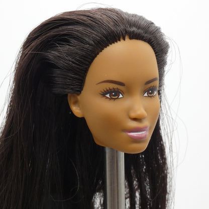 Barbie African American Kim Face Doll Head Medium Skin Grayola Color 2018 FPH91