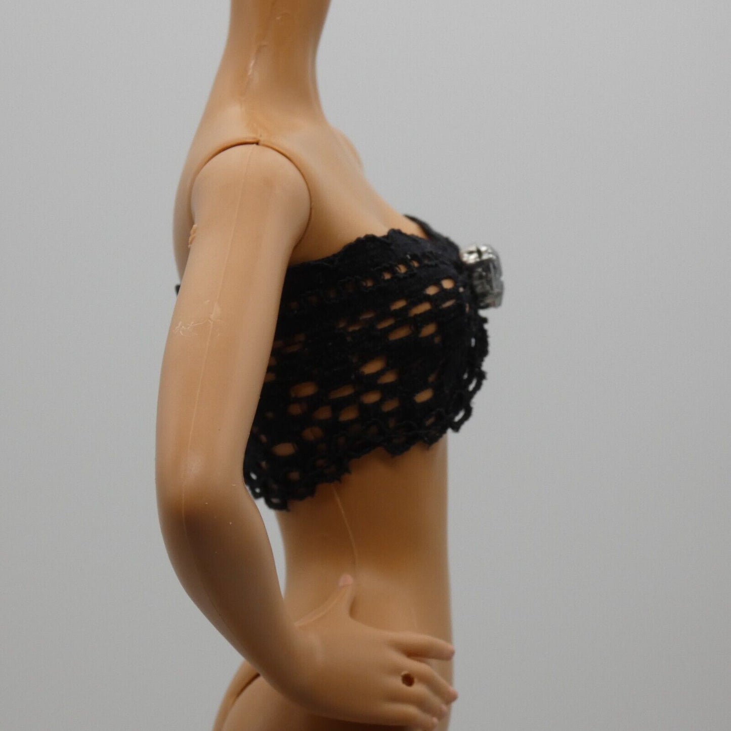 Barbie Doll Size Black Lace Bra With Gem Fits Model Muse And Made To Move