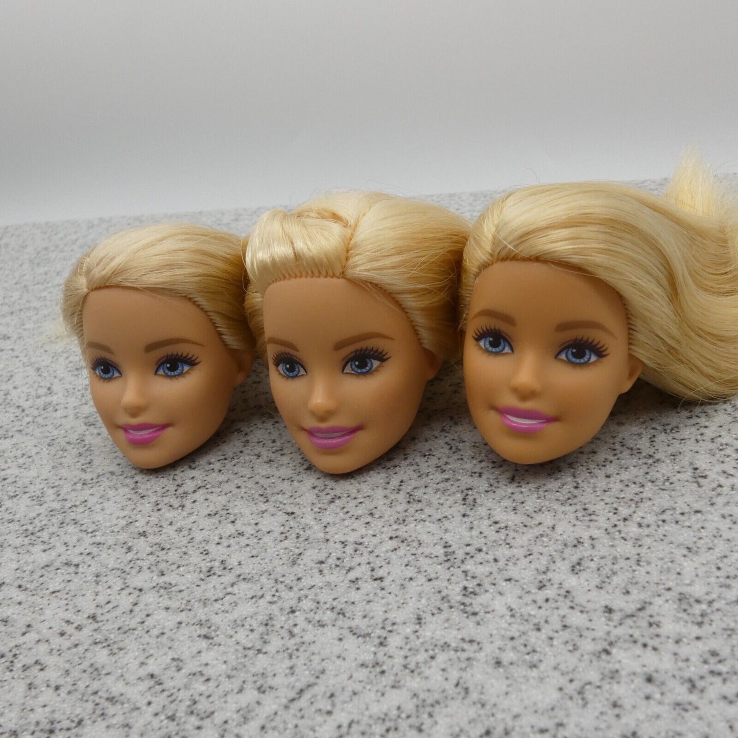 Barbie Doll Head Lot of 3 Millie Face Blonde Blue Eyes Medium Light Skin J292