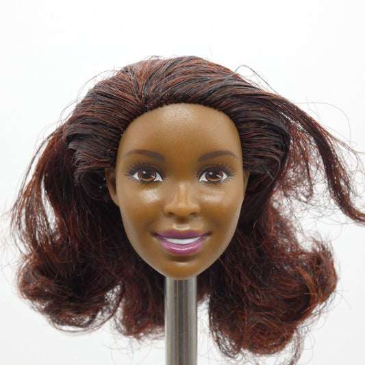 Barbie Fashionistas 45 Doll Head Desiree Nikki Face Brown Red Hair DTF08 2016