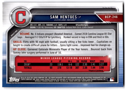 2019 Bowman Chrome #BCP-246 Sam Hentges Prospects NRMT