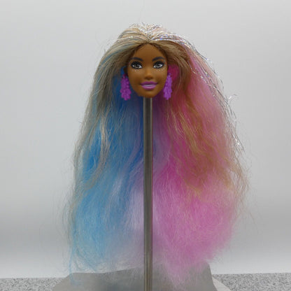 Barbie Fantasy Hair Doll Head Carnaval Face AA Pink Blue Blonde Hair 2020 GHN05