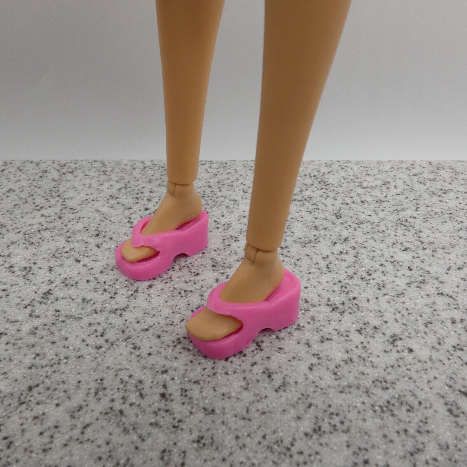 Barbie Doll Size Shoes Pink Sandals Open Toe Platform Flip Flop Clone