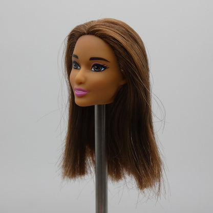 Barbie Dreamtopia June Face Doll Head Brown Hair Medium Light Skin FVR05 Mattel