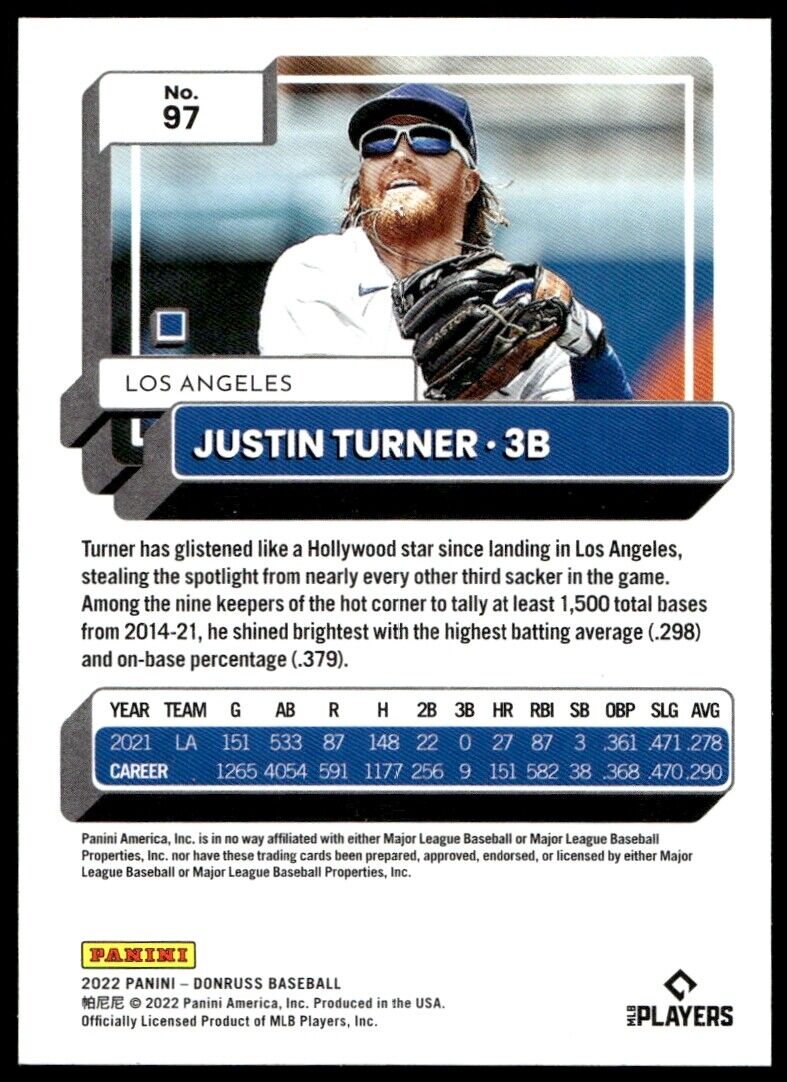 2022 Donruss #97 Justin Turner Near Mint