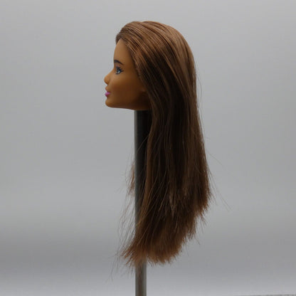 Barbie Dreamtopia June Face Doll Head Brown Hair Medium Light Skin Mattel FVR05