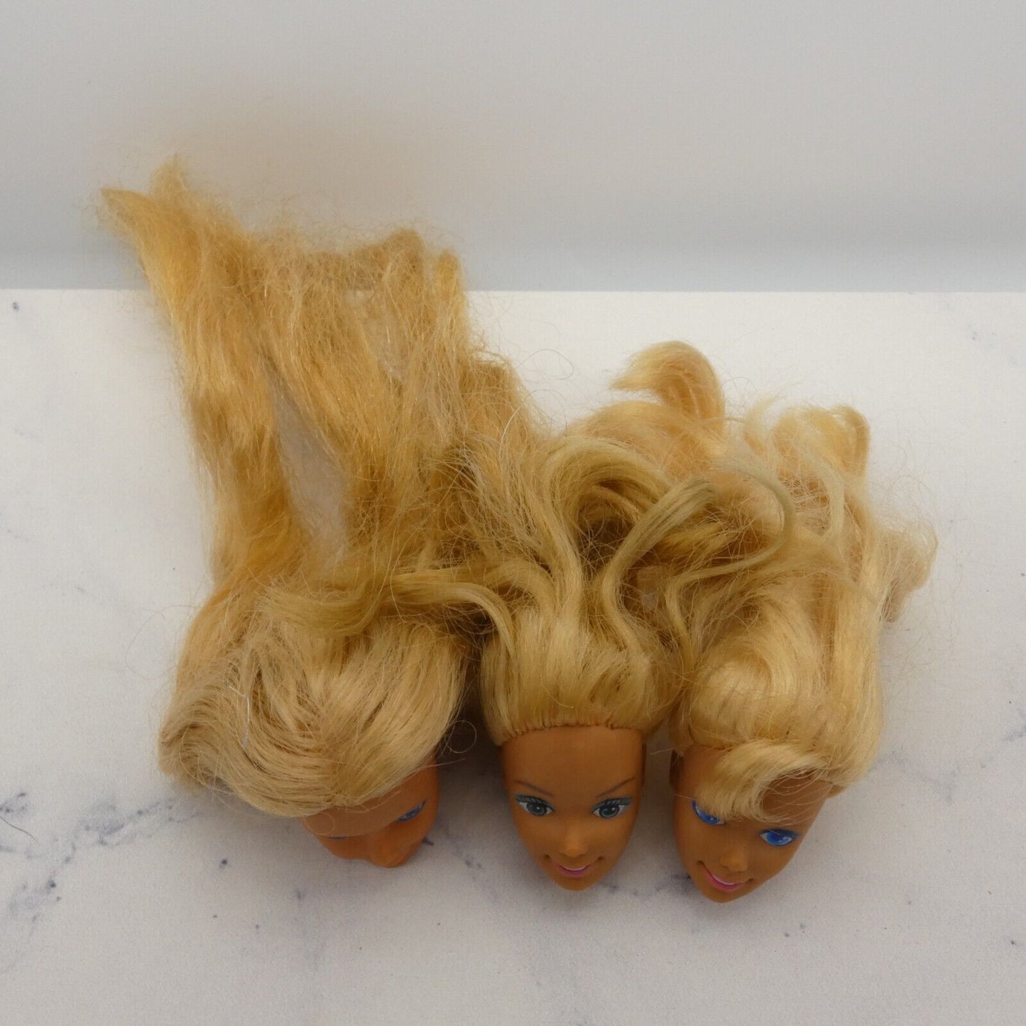 Barbie Doll Head Lot of 3 Heads SuperStar Blonde 80s 90s Medium Light Tan JY6