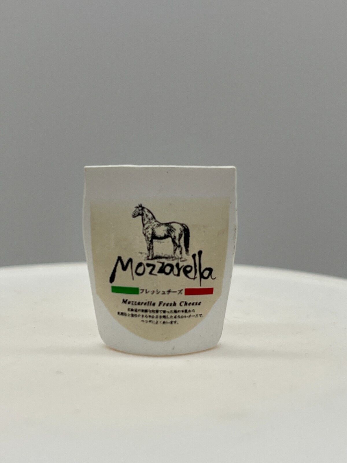 Barbie Doll Size Mozzarella Cheese Container Bag Horse Logo Kitchen Diorama