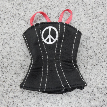 Barbie RBD Roberta Doll Top Black Tank Peace Sign Fitted 2024 Mattel HXJ69