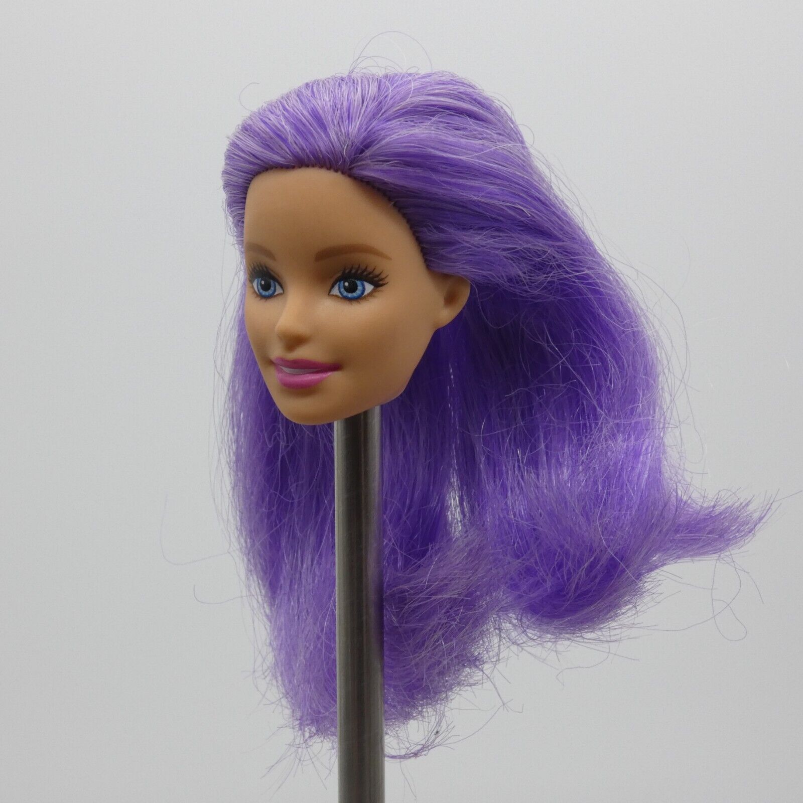 Barbie Color Reveal Tie Dye Doll Head Millie Face Light Skin Purple Hair HCD29