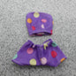 Barbie Doll Size Bikini Swimsuit Two Piece Purple Tube Top Shorts Dots Clone