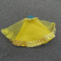 Barbie Doll Skirt Yellow Tutu Tulle Ribbon Trim Blue Belt Genuine Mattel