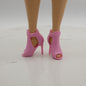 Barbie Doll Open Toe Ankle Boots Pink Heels Shoes Fit Curvy Tall Feet Looks 24