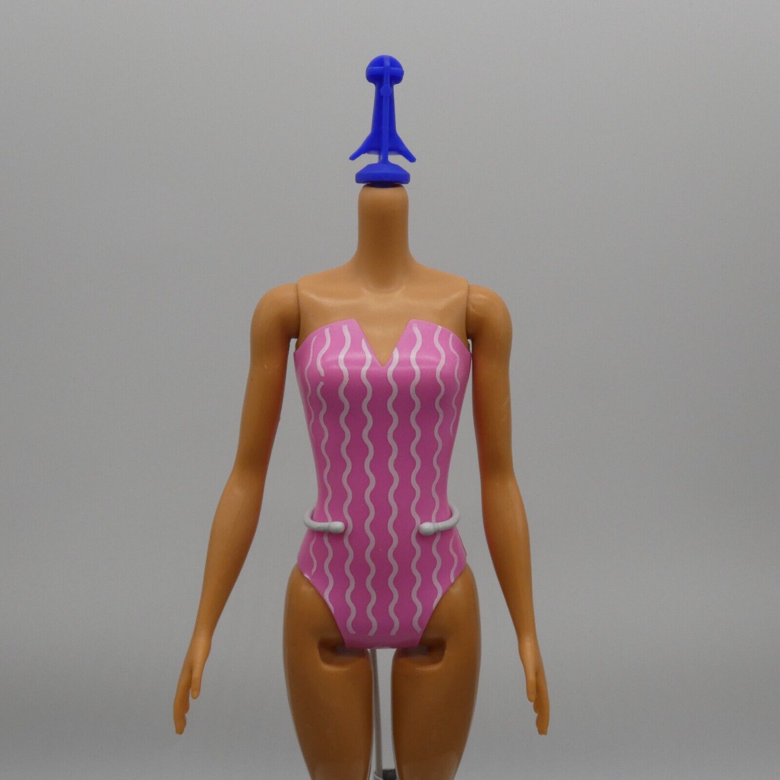 Barbie Color Reveal Doll Body Only Medium Light Skin Pink Striped Swimsuit 2022