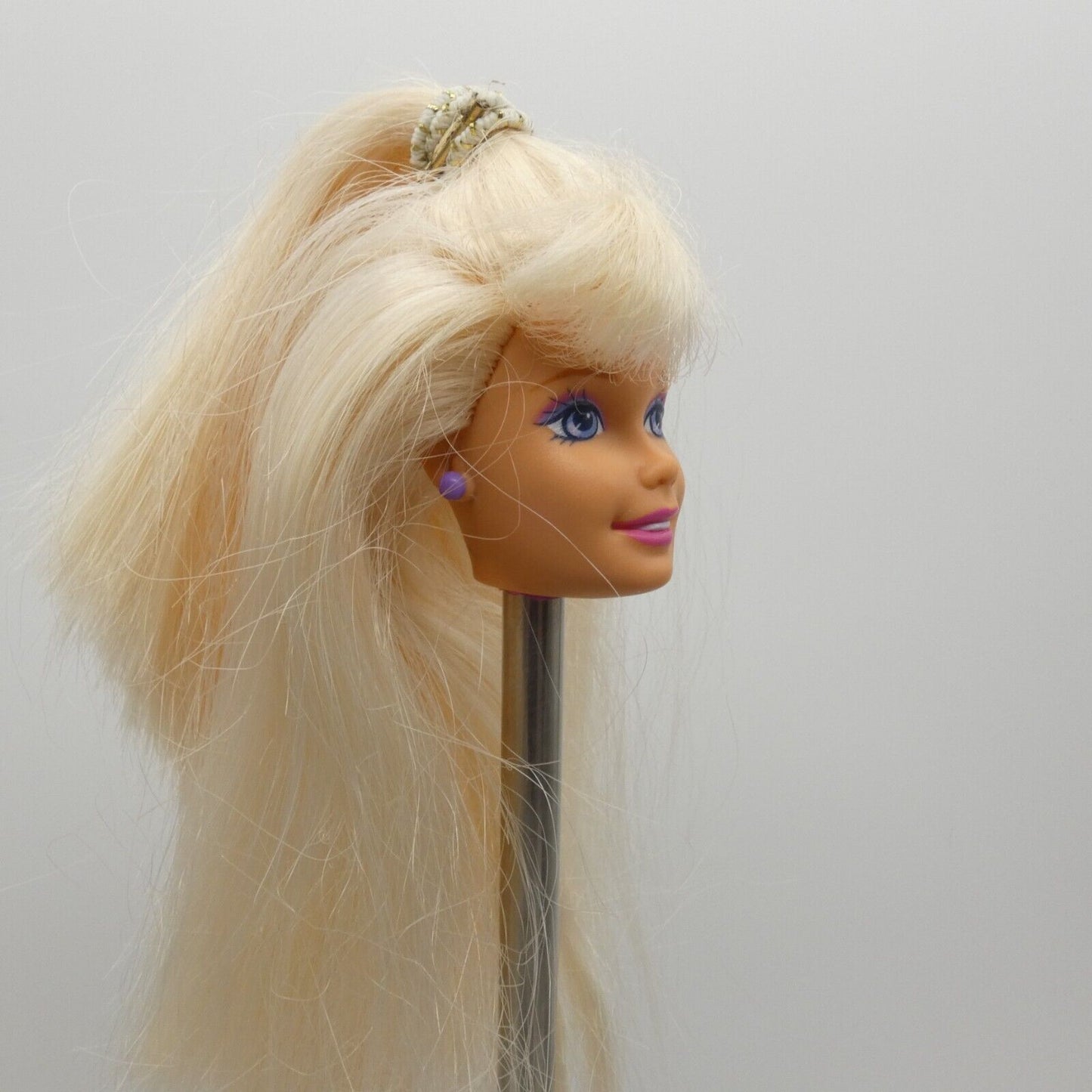 Barbie Graduation Class of 1997 Doll Head Bangs Purple Earrings Mattel 16847