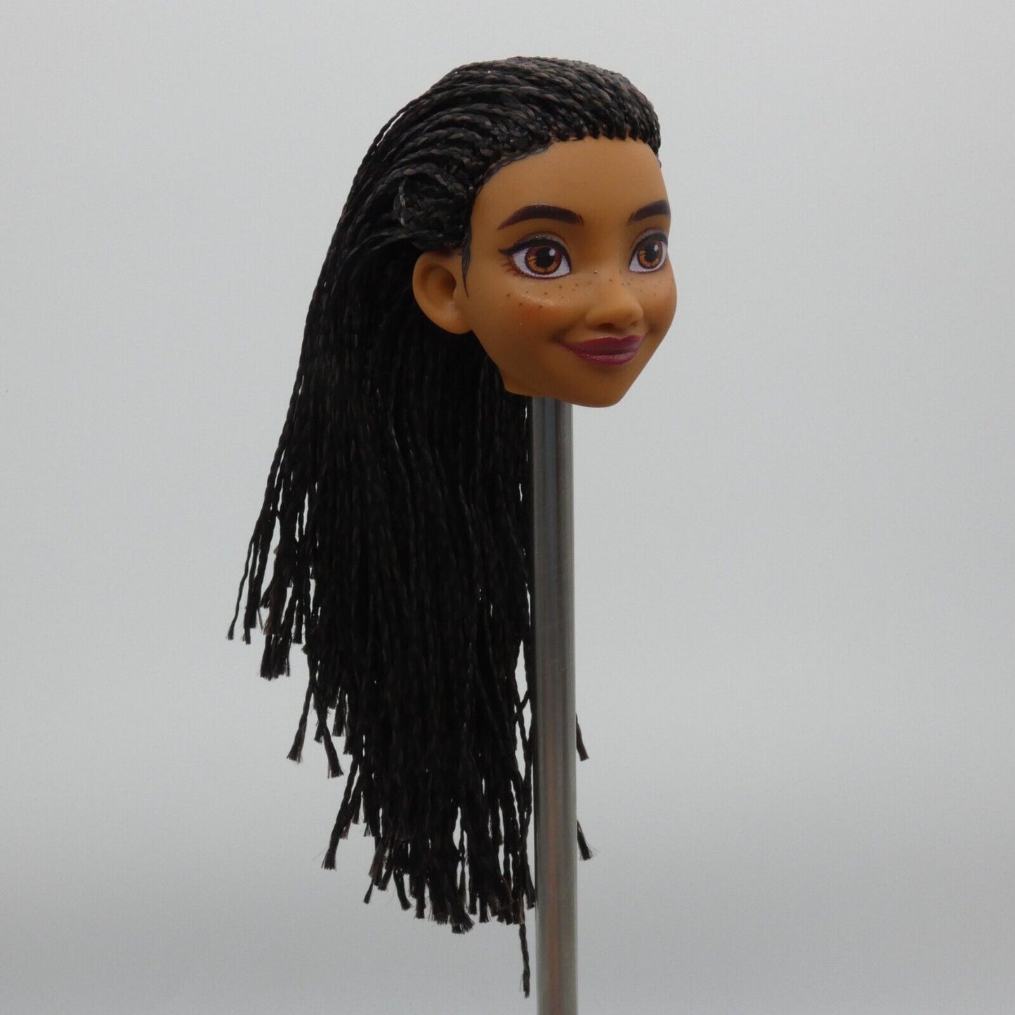 Disney Wish Asha Doll Head Freckles Micro Braids Medium Light Skin Mattel HPX23