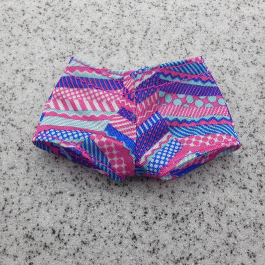 Barbie Dolphin Magic Doll Shorts Swimsuit Pink Blue Geometric 2017 Mattel FBD63