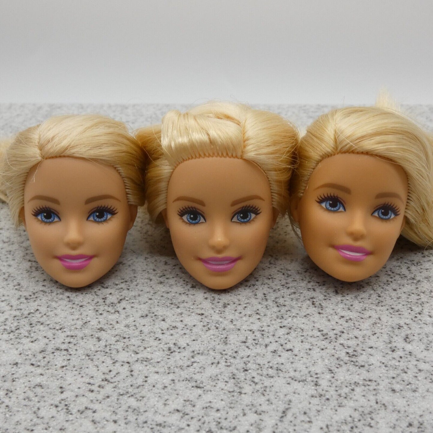 Barbie Doll Head Lot of 3 Millie Face Blonde Blue Eyes Medium Light Skin J292