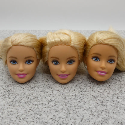 Barbie Doll Head Lot of 3 Millie Face Blonde Blue Eyes Medium Light Skin J292