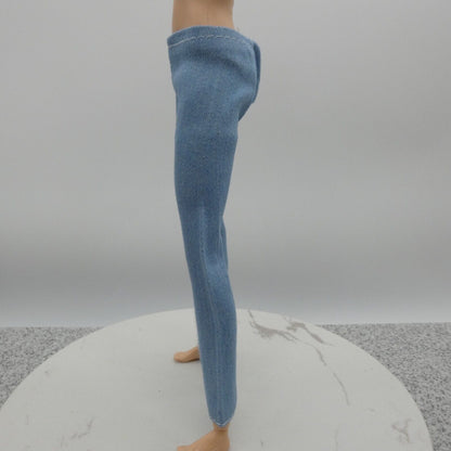 Barbie Doll Size Jeans Light Wash Blue Pants Wide Leg Mid Waist Flare Ankle