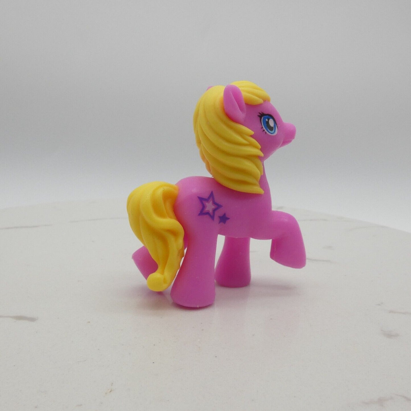 My Little Pony Miniature Pink With Yellow Molded Hair Stars Unmarked