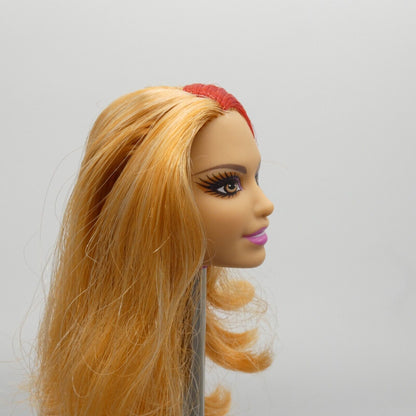 Barbie Doll Head Summer Face Fashionistas Rainbow Strawberry Blonde 2013 X7869