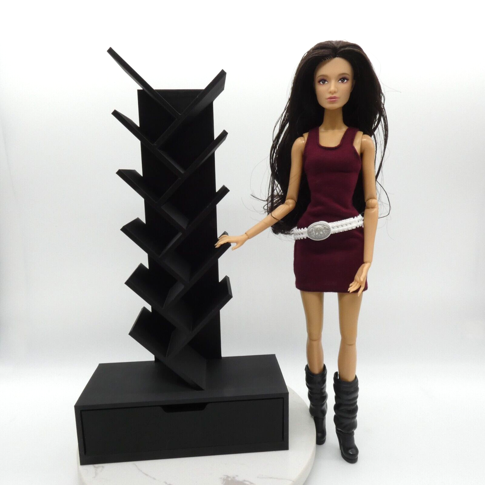 1/6 Scale Doll Furniture Tree Bookshelf Black 1:6 Barbie Integrity Toys Diorama