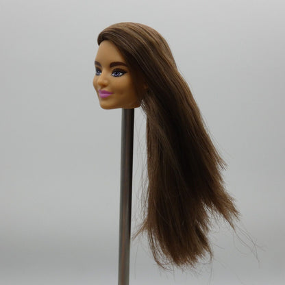 Barbie Extra 9 Doll Head Only Violet Face Brown Hair Shaved Head GYJ28 2021