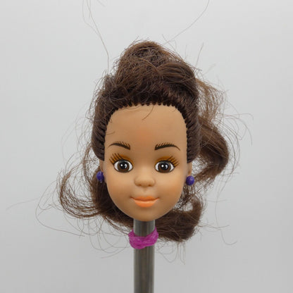 The Babysitters Club Kristy Doll Head Only 10" Brown Hair Ponytail 1991 Remco