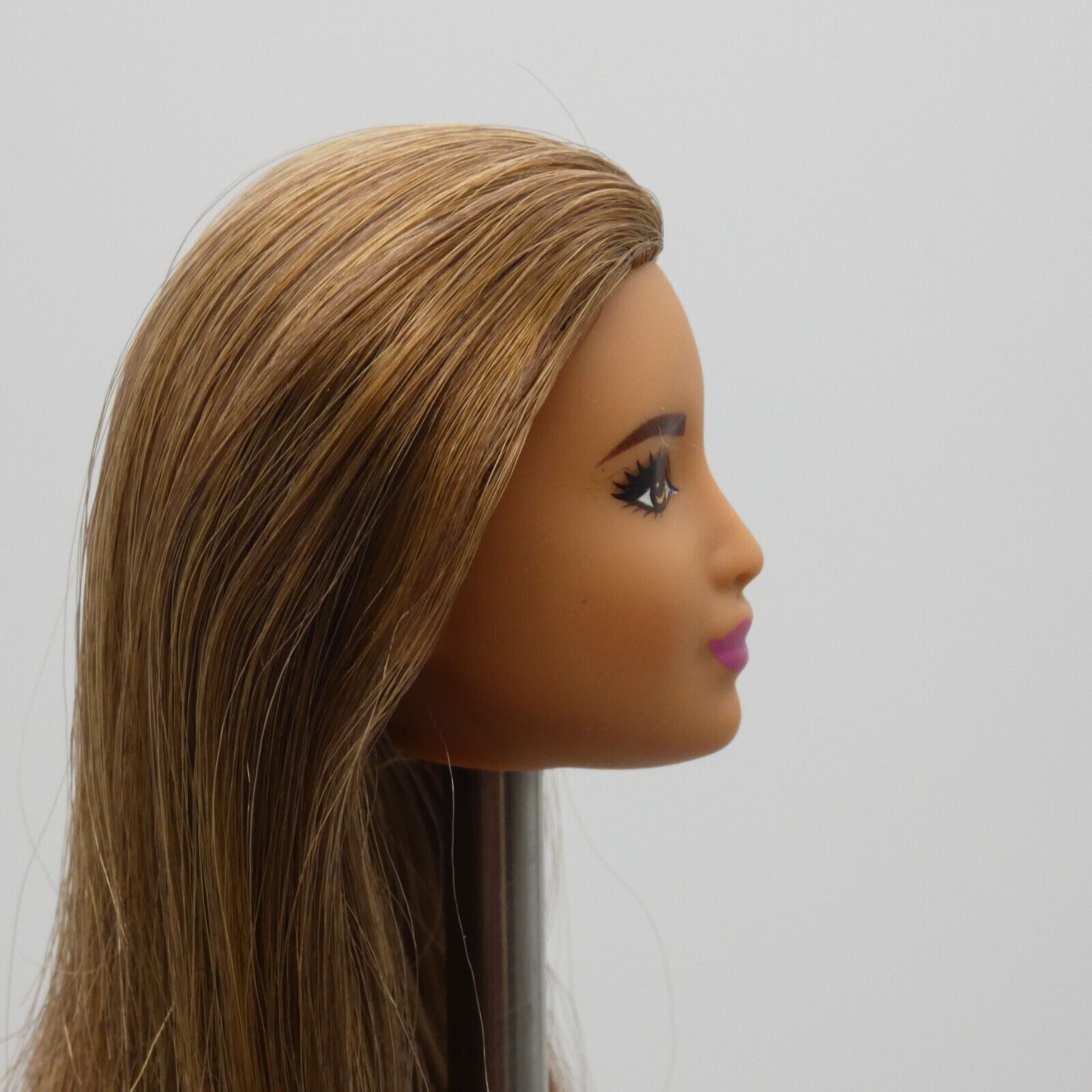 Barbie Beach Doll Head Only Goddess Angel Head Golden Brown Hair Gold Eyes FDJ98