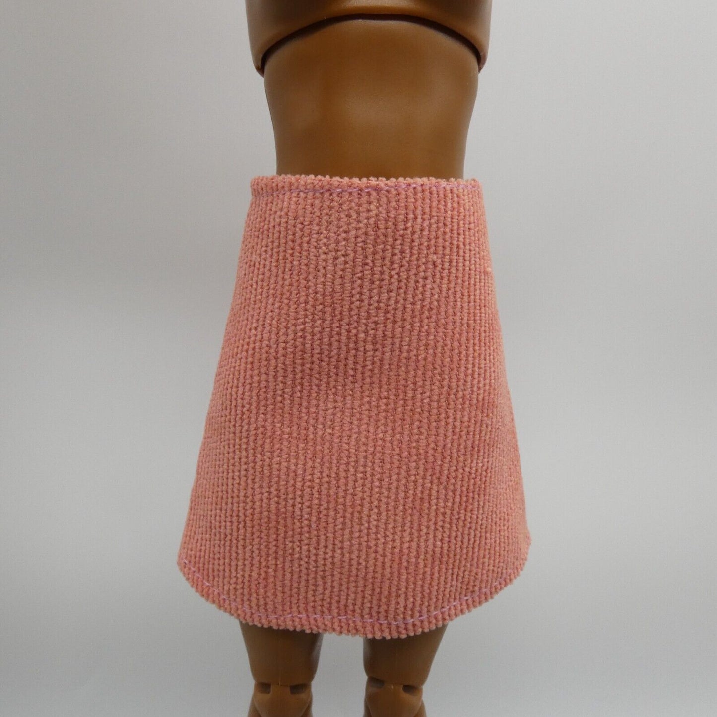 Barbie Doll Size Skirt Pink Peach A-Line Knee Length Fits Fashionistas MTM