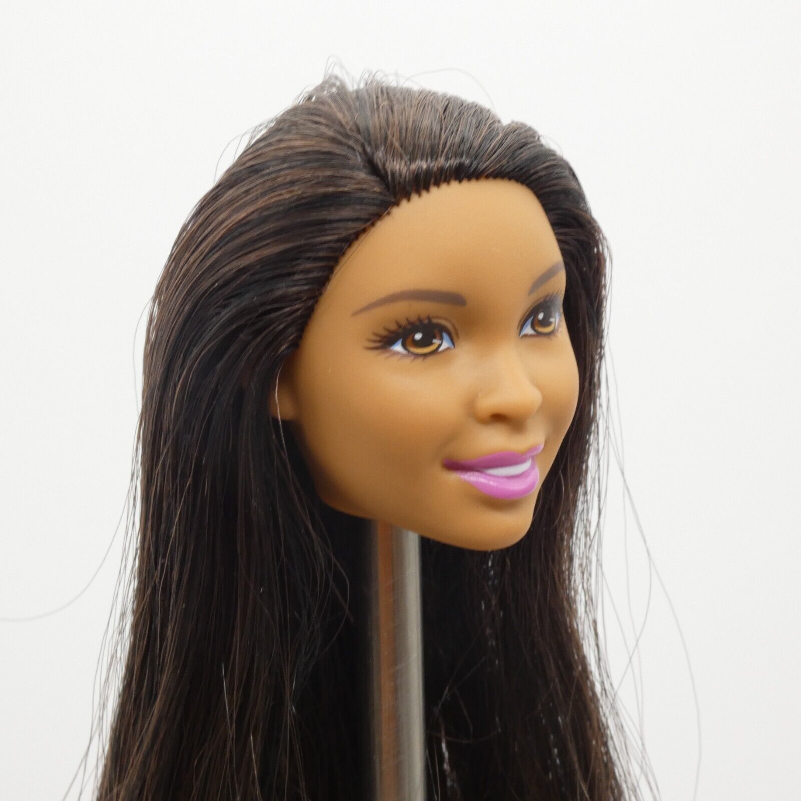 Barbie Glitter Hair Doll Head Nikki Face AA Medium Light Brown Skin 2015 CLG19