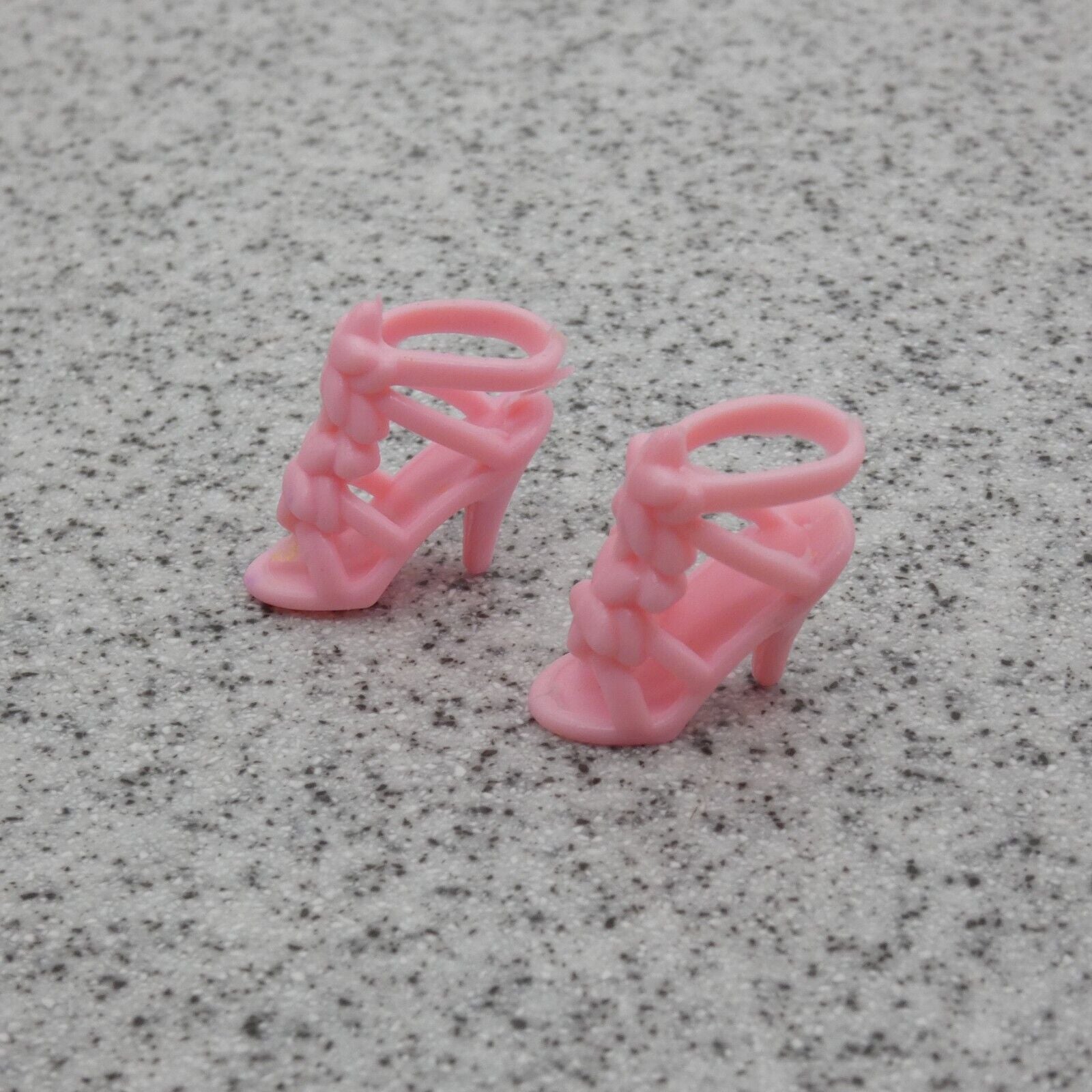 Barbie Doll Size Shoes High Heel Pink Open Toe Sandals Ankle Strap B1 Clone