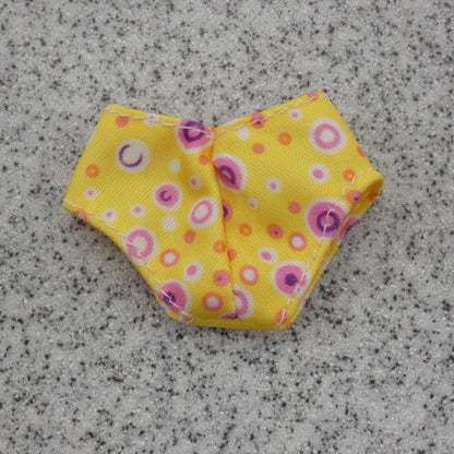 Barbie Doll Size Underwear Bikini Panties Pink Yellow Spots Polka Dots Clone