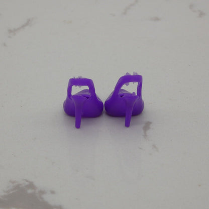 Barbie Doll Size Shoes High Heel Purple Closed Pointed Toe Fit Model Muse Clone