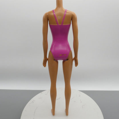 Barbie Water Play Doll Body Medium Light Skin Molded Swimsuit Flat Feet DWK00