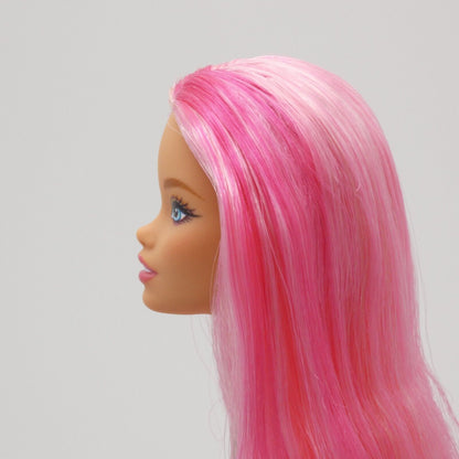 Barbie Dreamtopia Mermaid Doll Head Odile Face Pink Hair Open Mouth 2024 HRR05 B