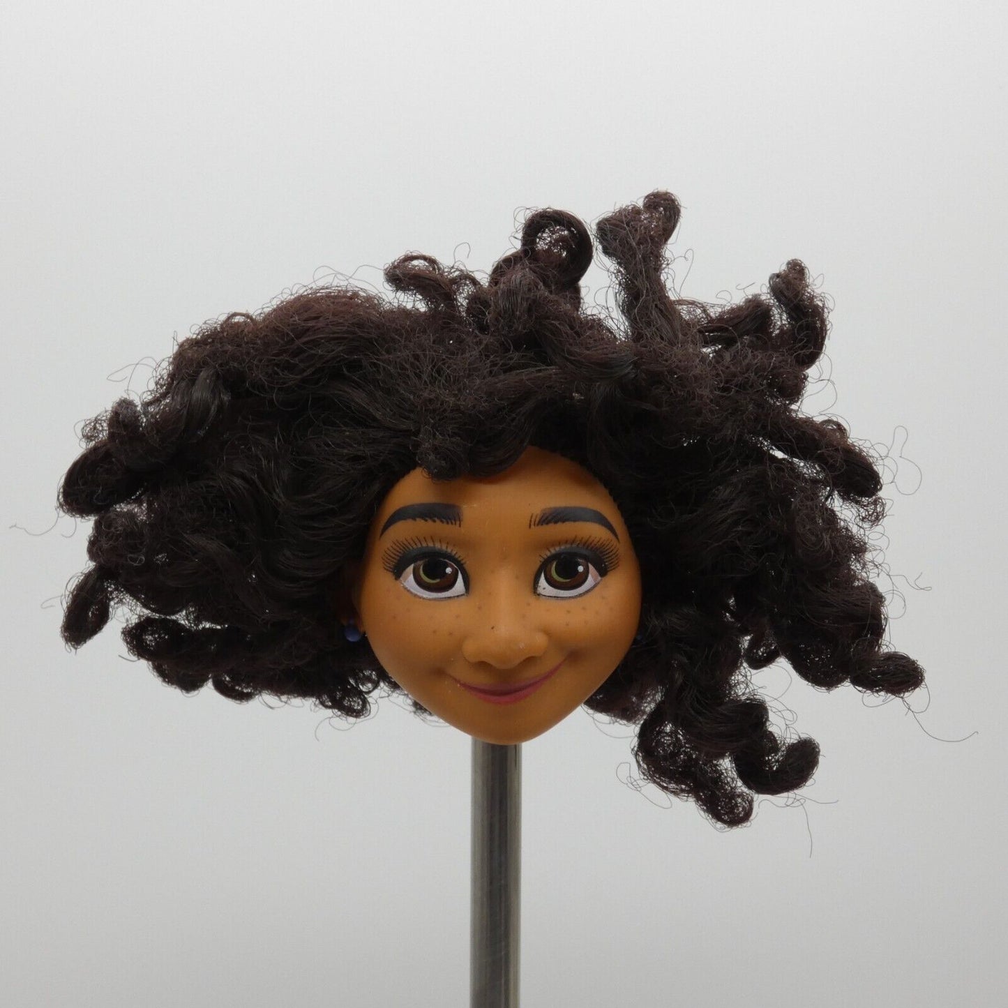 Disney Encanto Mirabel Doll Head Curly Brown Hair Freckles Smirk 11 Inch 21940