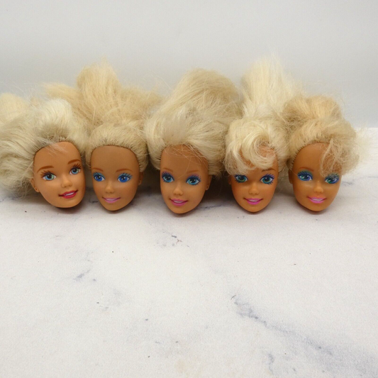 Barbie Doll Head Lot of 5 Heads SuperStar Long Blonde 80s 90s Mattel JY2