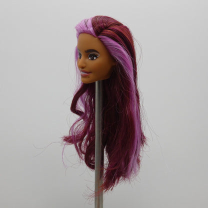 Barbie Fashionistas 207 Doll Head Greek Face Pink Magenta Hair Medium Skin HJT04