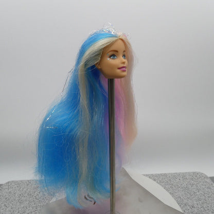 Barbie Fantasy Hair Doll Head Millie Face Pink Blue Blonde Hair 2020 GHN04 M03