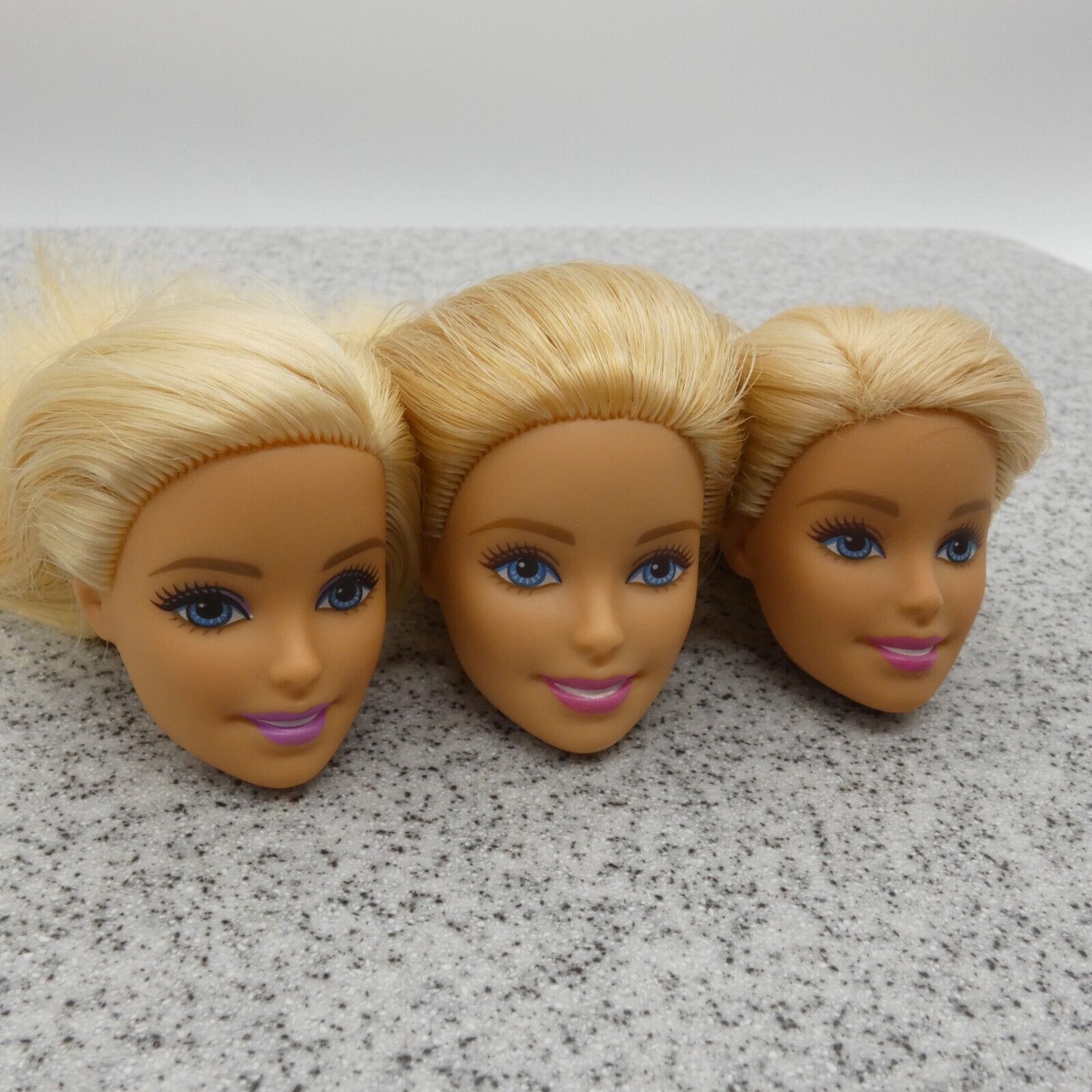 Barbie Doll Head Lot of 3 Millie Face Blonde Blue Eyes Medium Light Skin J294