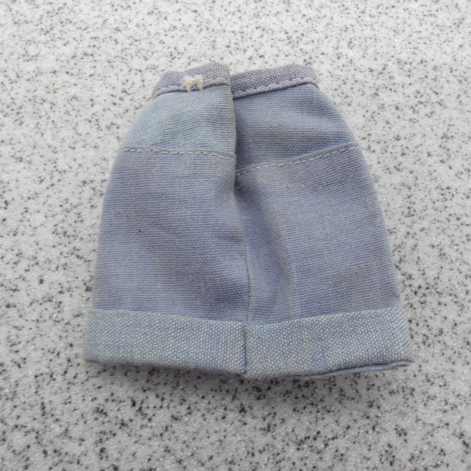 Barbie Doll Size Skirt Blue Jean Denim Like Light Wash Silver Dots Cuff Hem