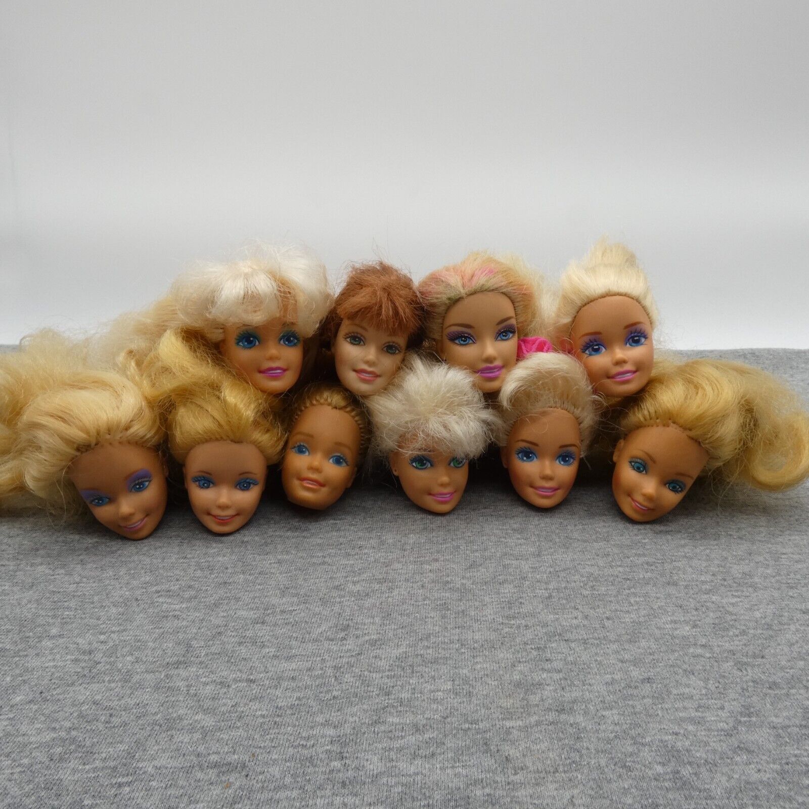 Barbie Doll Head Lot 10 Heads SuperStar Generation Girl Blonde Red Hair Mattel